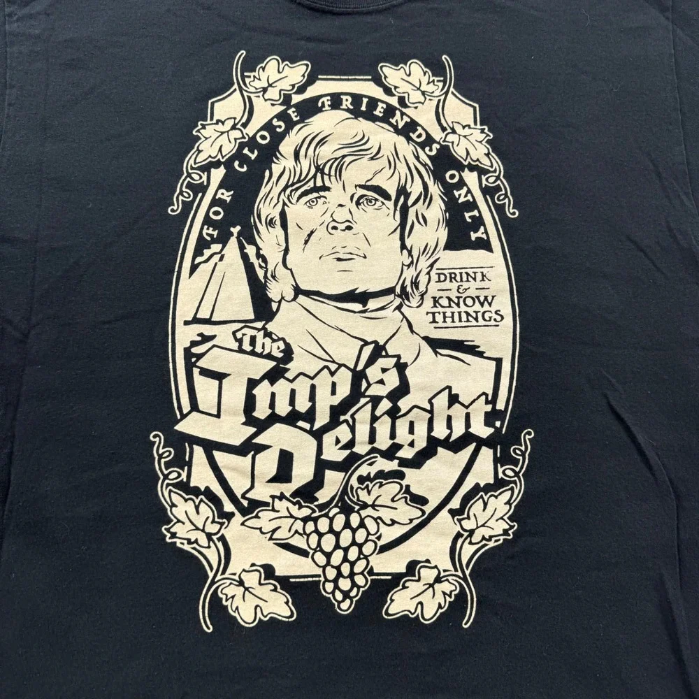 Gildan Game Of Thrones Tyrion Lannister Imps Delight Black Graphic T-Shirt Large
